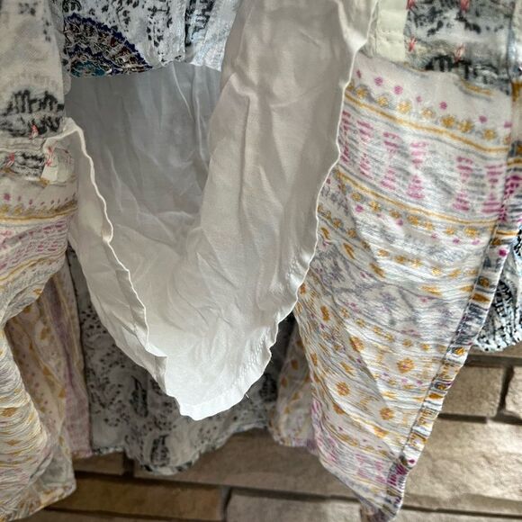 Sundance WANDRESS Pullover Peasant Boho Top Blouse White Blue Tassels Large - Picture 4 of 10